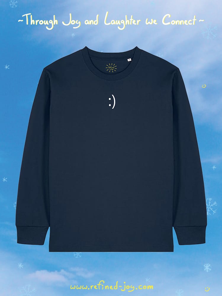 Smiling Shirt - Long Sleeve - French Navy - Refined Joy Smiling Shirt - Long Sleeve - French Navy - Refined Joy